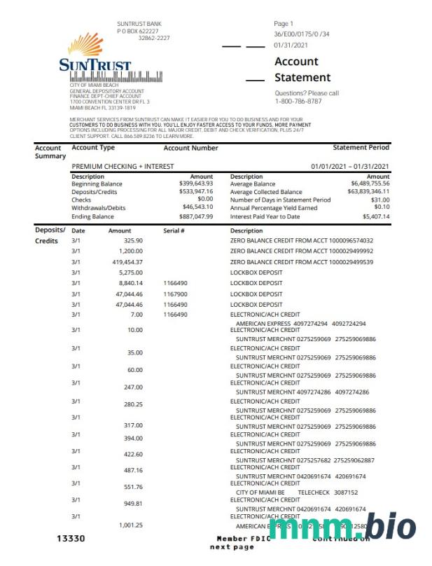 USA SunTrust Bank 2P